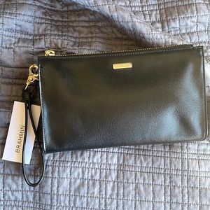 Brahmin “Daisy” Genuine Leather Clutch Wristlet Black